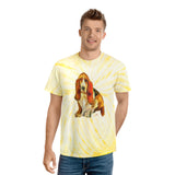 Basset Hound 'Lautrec'  Unisex Cotton Tie-Dye Tee, Cyclone