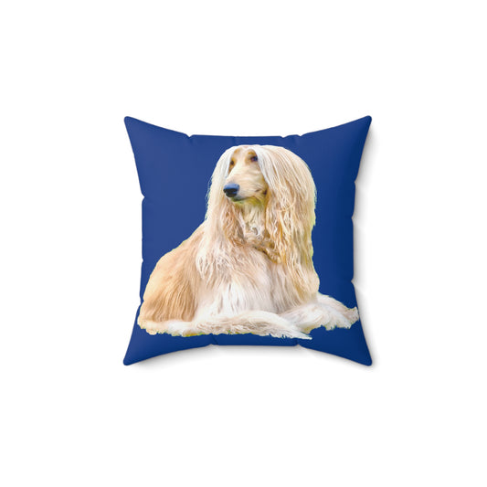 Afghan Hound Spun Polyester Throw Pillow