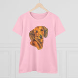 Dachshund 'Doxie #1' Women's Midweight Cotton Tee