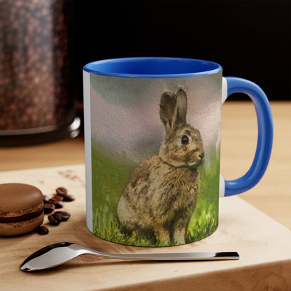 Rabbit 'Clover' Accent Coffee Mug, 11oz