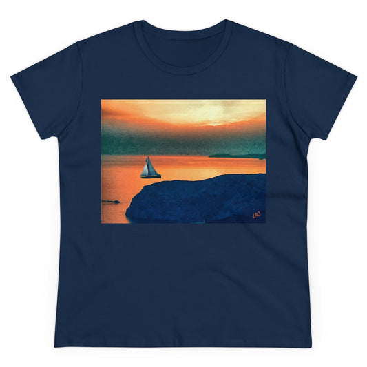 Kastro (Greece) Sunset - Women's Midweight Cotton Tee