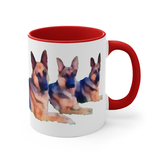 German Shepherd Trio Accent Coffee Mug, 11oz