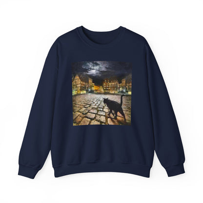 Night Cat Prowling - Unisex 50/50  Crewneck Sweatshirt