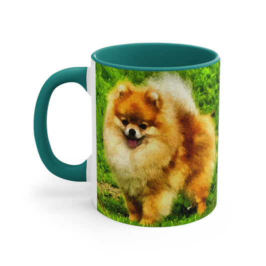 Pomeranian 'Pom Pom' Accent Coffee Mug, 11oz