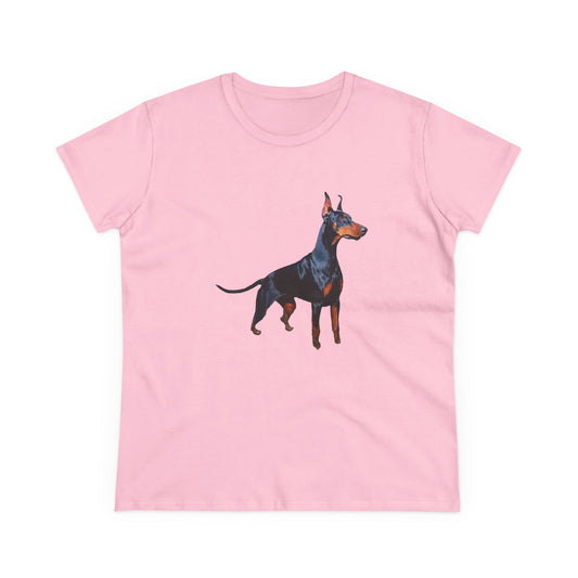 Bold Doberman Pinscher - Women's Midweight Cotton Tee - Perfect for Dog Lovers