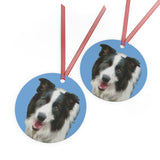 Border Collie '#2' Metal Ornaments