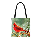 Winter Cardinal Tote Bag