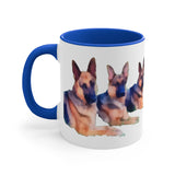 German Shepherd Trio Accent Ceramic Coffee Mug, 11oz (Size: 11oz)