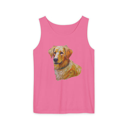 Golden Retriever Puppy - Unisex Relaxed Fit Garment-Dyed Tank Top