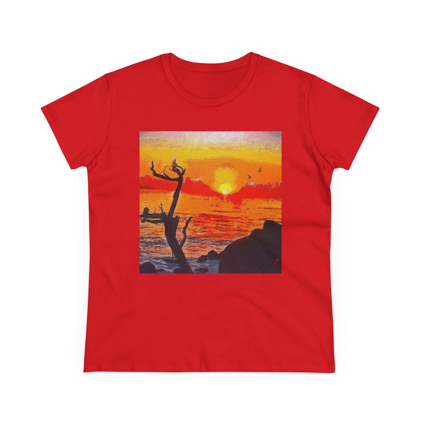 Big Sur Sunset Women's Midweight Cotton Tee