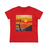 Big Sur Sunset Women's Midweight Cotton Tee