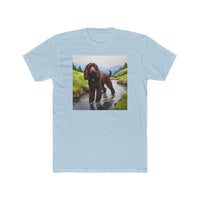 Irish Water Spaniel Men's Fitted Cotton Crew Tee