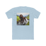 Irish Water Spaniel Men's Fitted Cotton Crew Tee