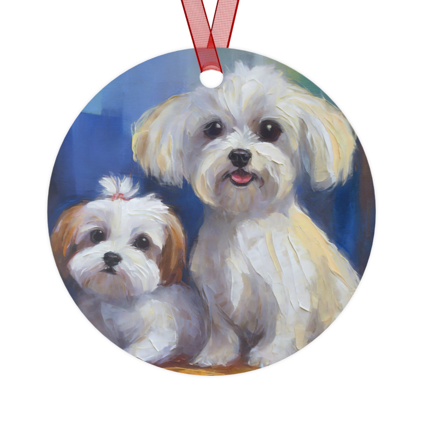 Maltese Christmas Tree Metal Ornaments