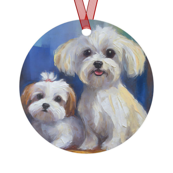 Maltese Christmas Tree Metal Ornaments