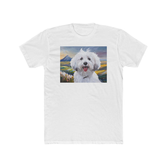 Coton de Tulear Men's Fitted Cotton Crew Tee