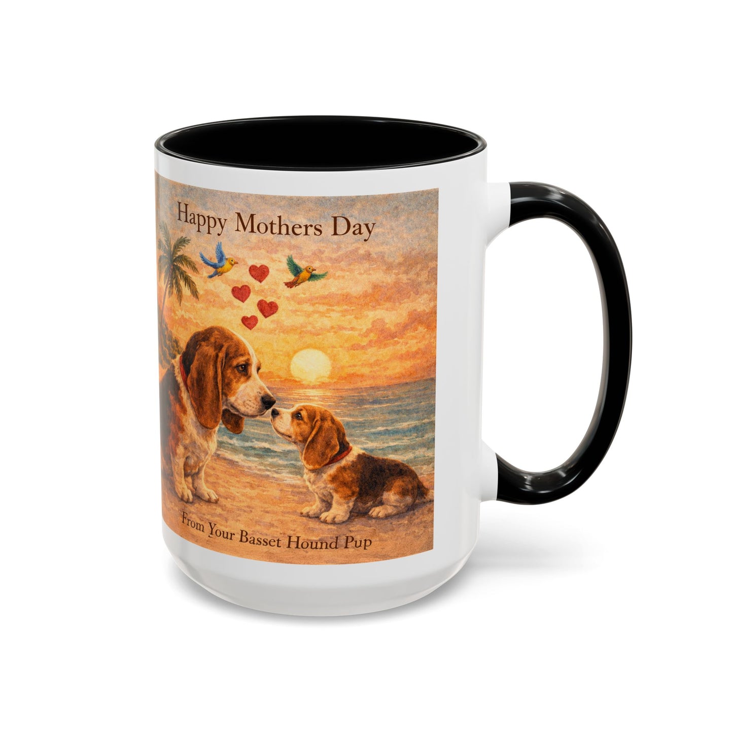 Basset Hounds - Mother's Day Accent Coffee Mug (11, 15oz)