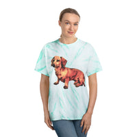 Dachshund 'Simone' Unisex Cotton Tie-Dye Tee, Cyclone