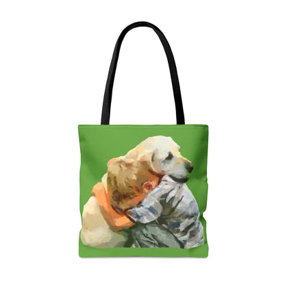 Yellow Lab and Child Tote Bag