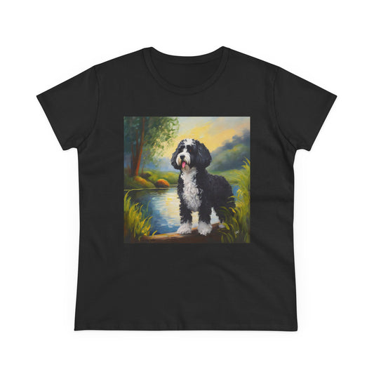 Portuguese Water Dog Women's Midweight Cotton Tee