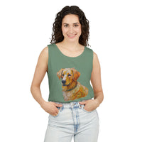 Golden Retriever Puppy - Unisex Relaxed Fit Garment-Dyed Tank Top