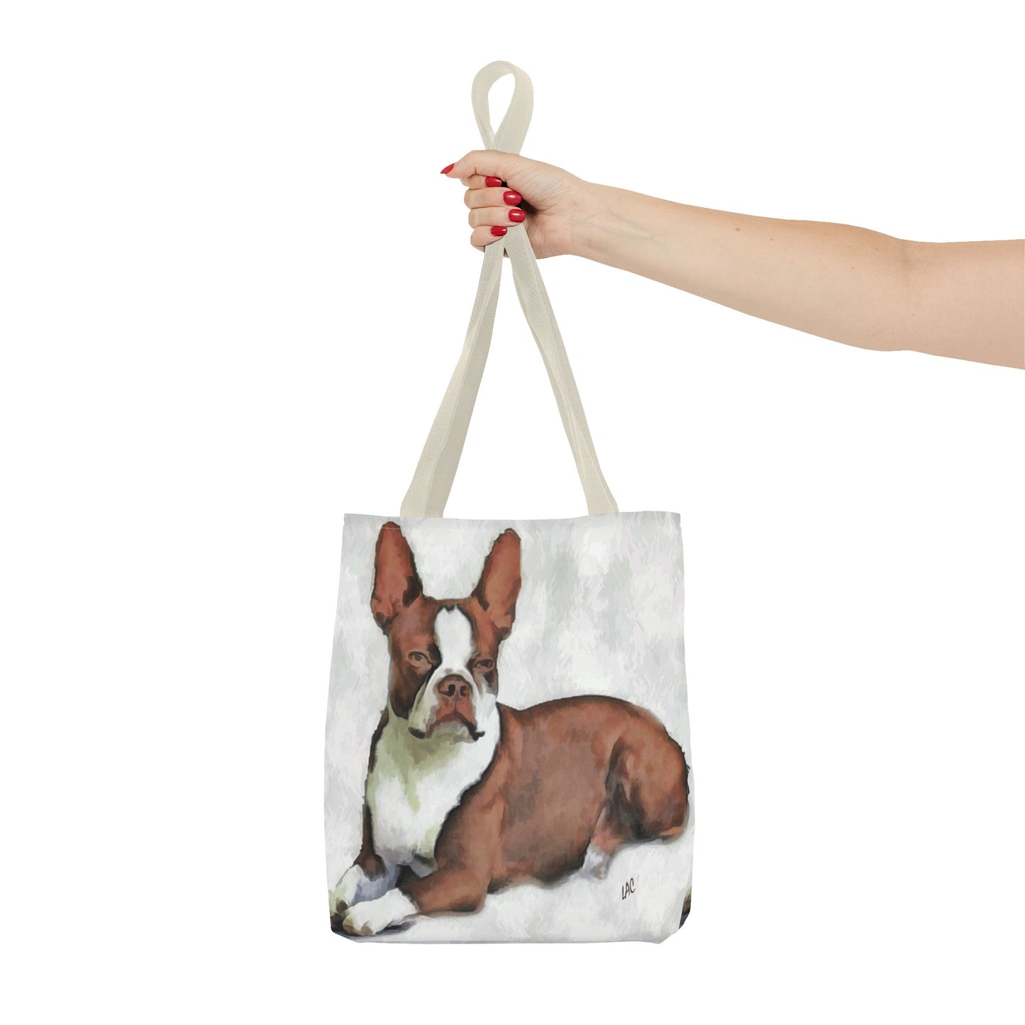 Boston Terrier Brown & White Polyester Tote Bag