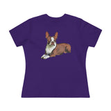Boston Terrier Brown & White Women's Relaxed Cotton Tee