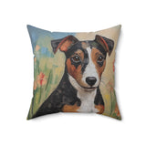 Teddy Roosevelt Terrier Spun Polyester Throw Pillow