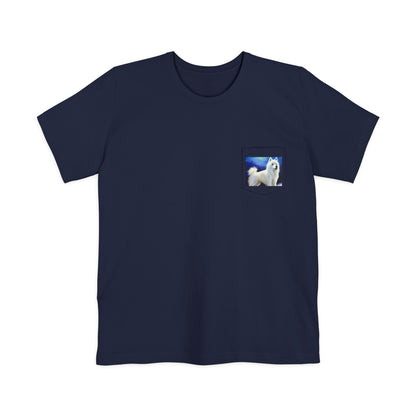 American Eskimo Dog Unisex Pocket T-shirt