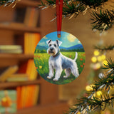 White Schnauzer Christmas Tree  Metal Ornaments