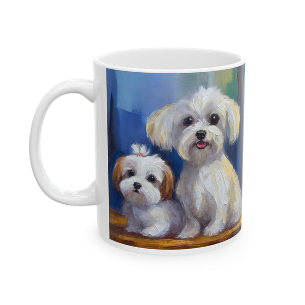 Maltese Puppies Ceramic Mug - Delightful Customizable Sips