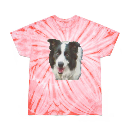 Border Collie #2 - Unisex Cotton Tie-Dye Tee, Cyclone