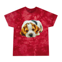 English Foxhound 'Sasha' Unisex Cotton Tie-Dye Tee, Crystal