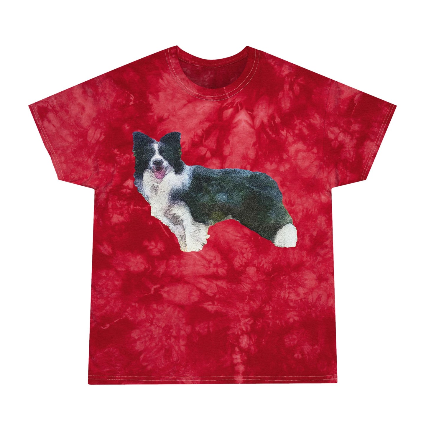Border Collie '#1' - Unisex Cotton Tie-Dye Tee, Crystal