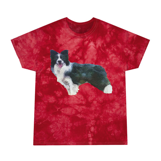 Border Collie '#1' - Unisex Cotton Tie-Dye Tee, Crystal