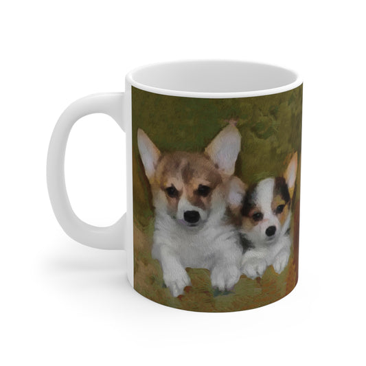 Welsh Corgi 'Cousins' Ceramic Mug 11oz