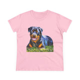 Rottweiler 'Lina; Women's Midweight Cotton Tee