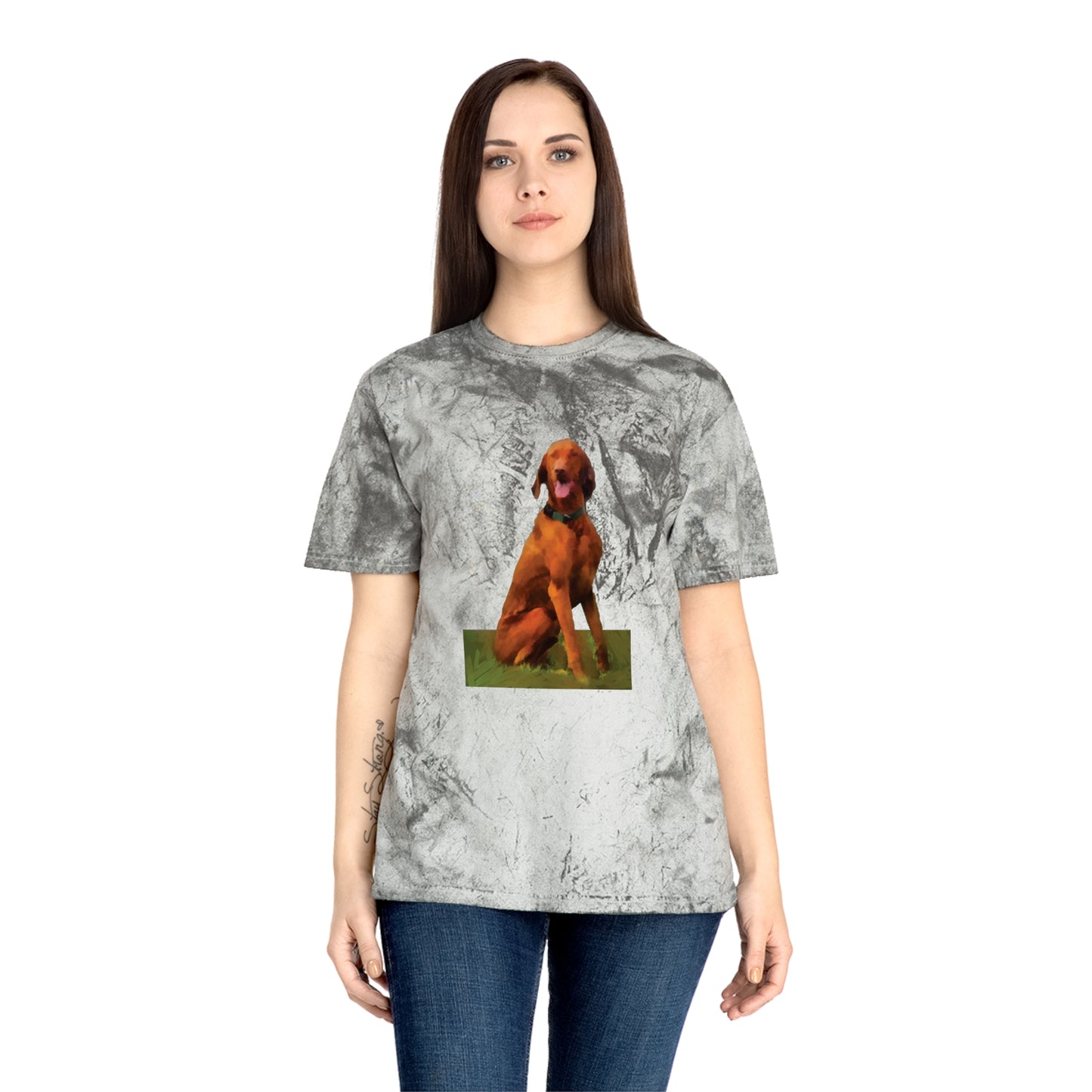Hungarian Vizsla 'Waiting For The Bride' Unisex Cotton Color Blast T-Shirt