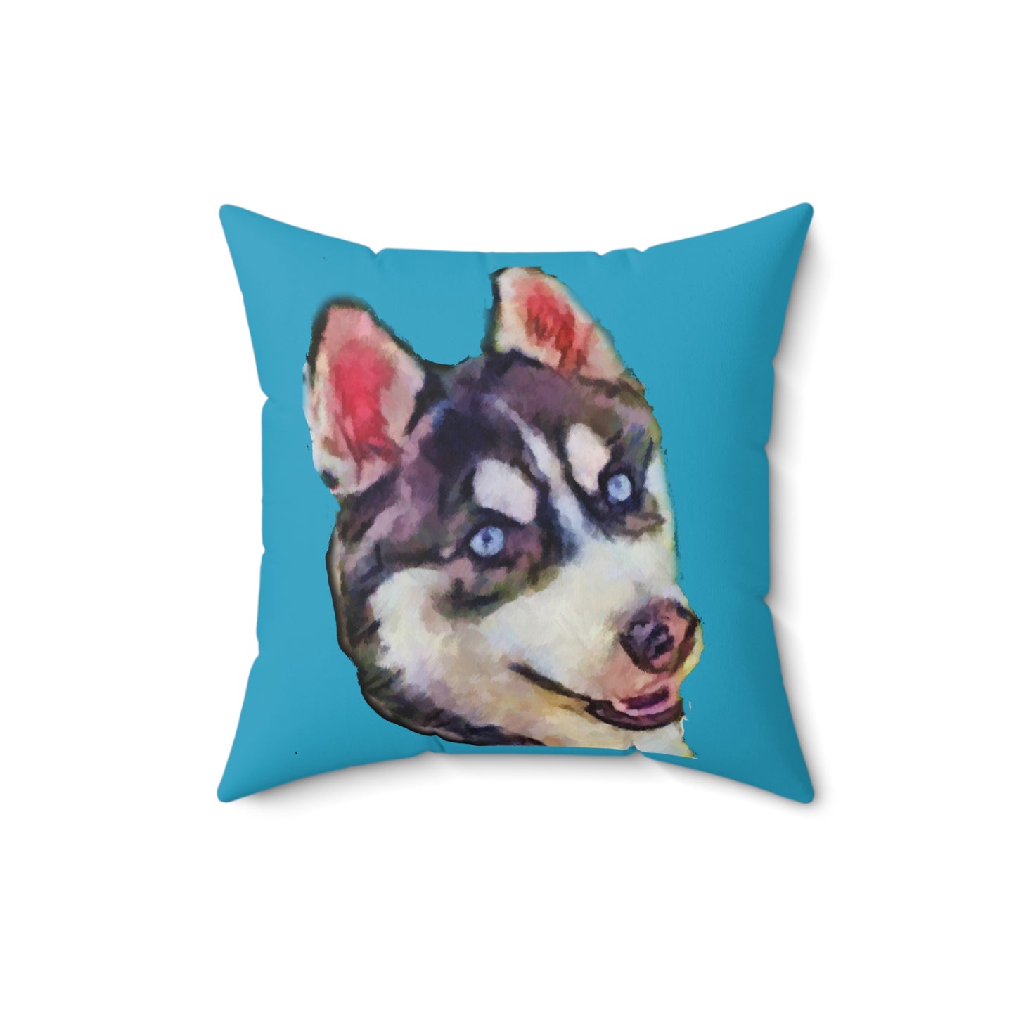 Siberian Husky 'Iditarod' Spun Polyester Throw Pillow