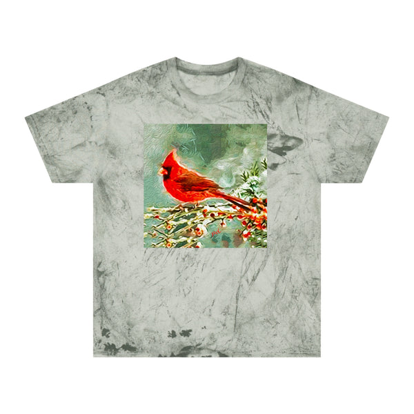 Winter Cardinal --  Unisex Cotton  -  Color Blast T-Shirt