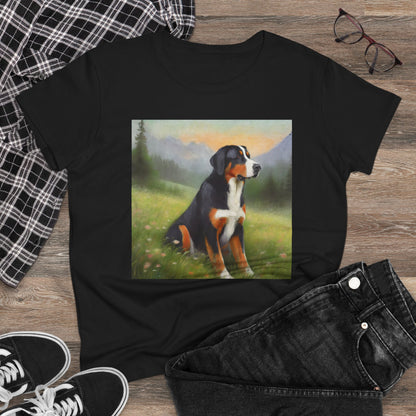 Greater Swiss Mountain Dog Women's Midweight Cotton Tee