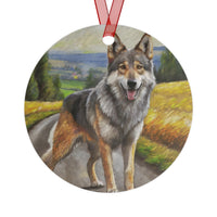 Czechoslovakian Vlcak 'Wolfdog' Metal Ornaments