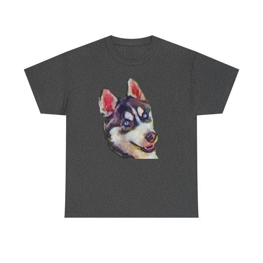 Siberian Husky 'Iditarod' Unisex Heavy Cotton Tee
