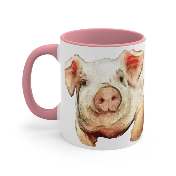 Pig 'Petunia' - Accent - Ceramic Coffee Mug, 11oz