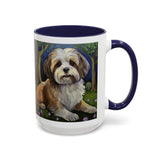 Lhasa Apso Accent Ceramic Coffee Mug - 2 Sizes