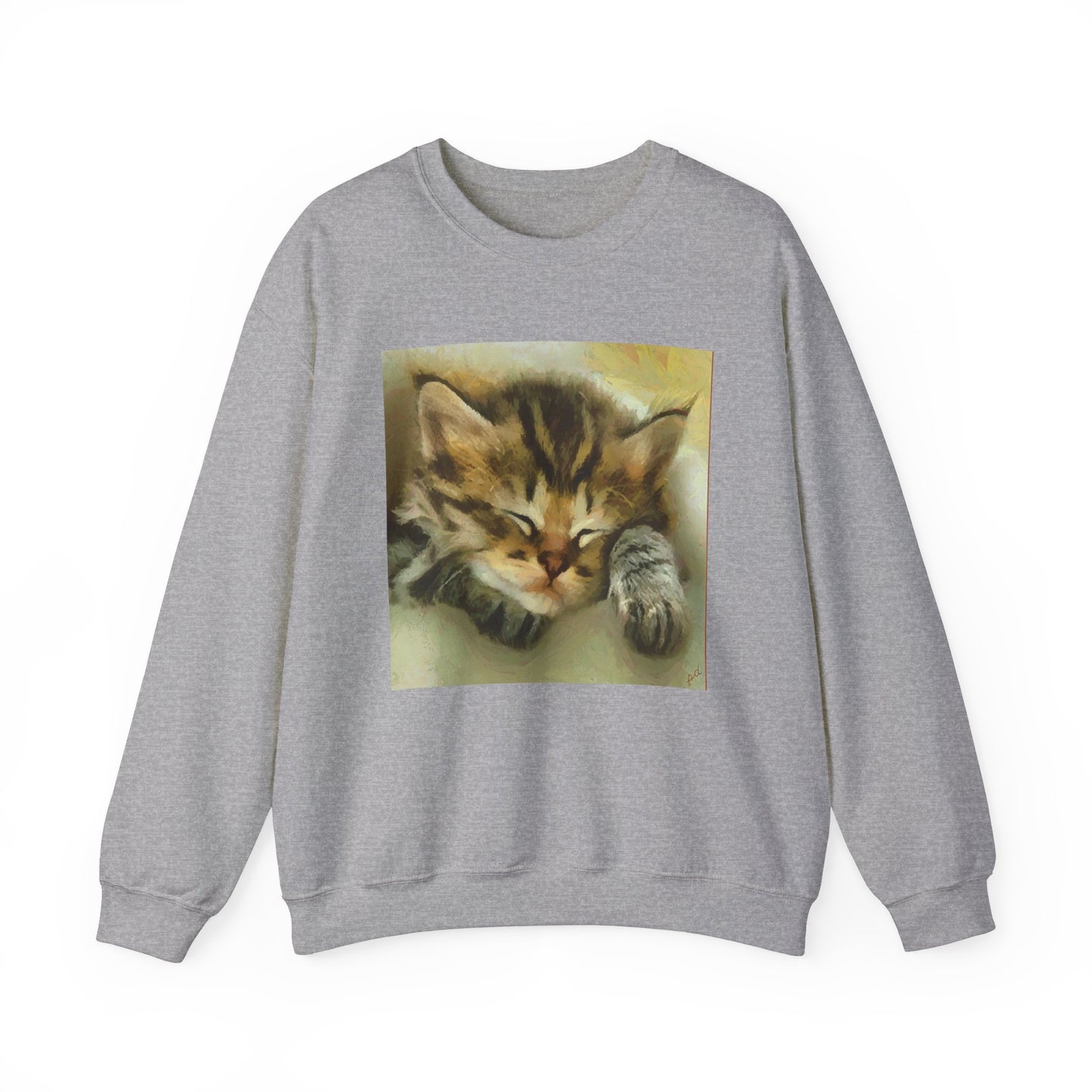 Sleepy Brucie the Cat - Unisex 50/50 Crewneck Sweatshirt