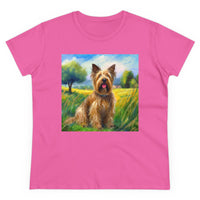 Briard in French Countryside Women's Midweight Cotton Tee