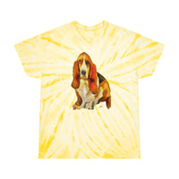 Basset Hound 'Lautrec'  Unisex Cotton Tie-Dye Tee, Cyclone