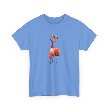 Flamingos - 'Love Birds'  Unisex Heavy Cotton Tee