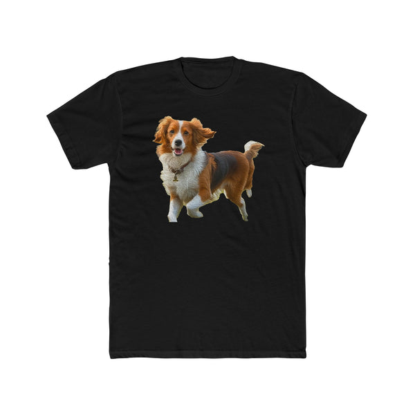 Nederlandse Kooikerhondje  Men's Fitted Cotton Crew Tee